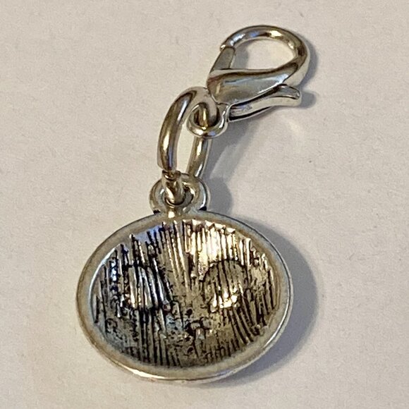 Smiley Face Clip On Charm For Bracelet Zipper Pull Bag Silver Tone Smile Happy - Picture 10 of 12